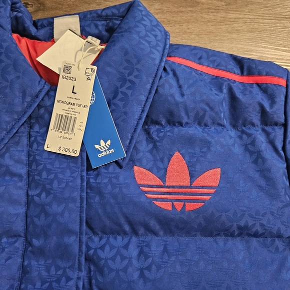 New Adidas Woman's Puffer Jacket Royal Blue Sz L - Picture 13 of 15